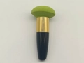 Blue makeup brush pen with a green sponge tip and golden metal ferrule on white background - Matcha Green