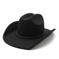 Cappello da cowboy classico in lana nera con fascia a rivetti dorati per uomo e donna - M (56-58cm) / Nero