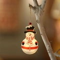 Suspension lumineuse bonhomme de neige de Noël avec chapeau rouge et LED chaude - Bonhomme de neige