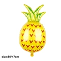 Pineapple shaped foil balloon for parties with yellow body and green leaves 80x47cm - Pineapple with Green Leaves