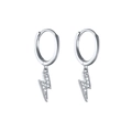 Elegante S925 Silber Blitz-Ohrringe mit funkelnden weißen Zirkonia-Steinen für Frauen - Silber