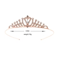 Serre-tête couronne de princesse or rose avec strass blancs pour filles - Couronne à courbe creuse symétrique en or rose (Style 37)