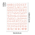 Pink round font alphabet and number stickers set 6.8x5 inches for DIY scrapbooking - Pink