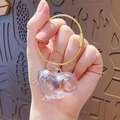 Colgante de cápsula transparente con forma de gato y llavero dorado para guardar pelo - Colgante Clásico - Gato Calicó