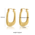 Golden irregular U-shaped stainless steel earrings with size and weight dimensions - Textured U-shaped Style (GR0119)