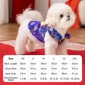 Size chart for blue Tang style dog winter vest with traditional festive patterns - XS (Recommended 0.5-1.5kg) / Abundance Blue (Wave Embroidery)