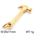 Ciondolo a martello dorato in acciaio inossidabile con dimensioni 25x11mm e peso 1g - Martello d'oro (KLJ5573-Z)