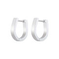Minimalist silver U-shaped geometric hoop earrings in polished stainless steel - Round U-Shape 15mm Steel Color