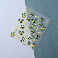 Détail de stickers à ongles 5D motif fleurs de frangipanier et feuilles sur planche TS-102 - Style Frangipanier en Relief 5D (TS-102)