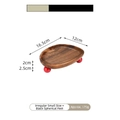 Irregular small walnut wood tray for keys and jewelry with black spherical feet - Irregular Small With Red Ball Feet