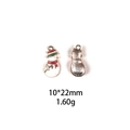Detailed view of 10x22mm enamel snowman charm for DIY jewelry with dimensions and weight - Style 18-Red Hat Cute Snowman