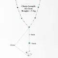 Silver Y-necklace with blue evil eye charms and double-sided oil drop enamel design - Chain length 41+5cm / Silver (D1279)