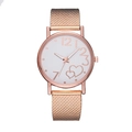 Orologio elegante da donna in oro rosa con quadrante a cuori e cinturino in maglia - Oro rosa