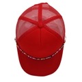 Red mesh trucker baseball cap featuring a vibrant colorful beaded chain detail - M (56-58cm) / Red