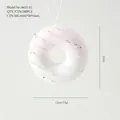 Pink doughnut Christmas hanging ornament with sprinkles and white glitter stripes - 6625-52 (12cm Gradient Donut)