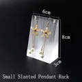 Small acrylic pendant display stand 6x8x3cm slanted design in clear finish - Small Back Brushed 6*3*8CM