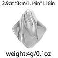 Silver geometric fluid irregular pendant in 304 stainless steel measuring 2.9cm by 3cm - Irregular Rhombus (TP0427) / Silver