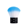 Nail dust cleaning brush with black rhinestone handle and blue white gradient bristles - Base Dust Brush / Blue