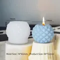 Ball textured silicone candle mold and finished geometric sphere candle in blue - Sphere B ZL-868