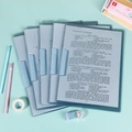 Cartella A4 azzurra traslucida con barra laterale per archiviazione di documenti - Blu trasparente