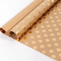 Waterproof kraft wrapping paper roll in natural brown with gold foil polka dots for gifts - Bronzing Polka Dots