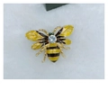 Exquisite golden bee brooch with yellow black enamel, zircon inlay and pearl accent - Style 13