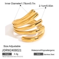 Anello a spirale regolabile in acciaio inossidabile dorato con design minimalista a strati - Stile Spirale Oro Multi-strato (JDRW2408021)