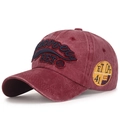 Berretto da baseball bordeaux vintage lavato con ricamo Discovery 3ET e visiera curva - Regolabile / Borgogna