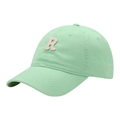 Classic mint green baseball cap with soft top and embroidered letter R in white - Adult Adjustable / Light Green