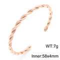 Retro 18K rose gold twisted knot stainless steel open bangle bracelet with 58x4mm inner diameter - Style A Rose Gold Color (KB184847-KFC)