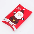 Red Christmas pillow gift box featuring a cute Santa Claus and Merry Christmas text - S3016-Red Santa Claus (Small)