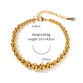 Bracelet en perles d'acier inoxydable doré avec fermoir mousqueton et détails de taille - Jdbw2305007