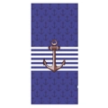 Microvezel strandlaken met donkerblauwe ankermotieven en nautische strepen - 2388 Scheepsanker