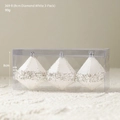 Set of 3 luxury 8cm diamond-shaped white Christmas balls with pearls and glitter - 8cm / Diamond White (3 Pcs Set)