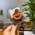 Fermaglio per capelli di Halloween con zucca, cappello da mago e tulle a rete - Zucca
