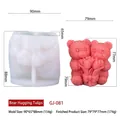 Teddy bear flower bouquet silicone mold with pink resin sample for DIY crafts - Bear Holding Tulip GJ-081