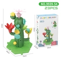 Set di costruzioni cactus da 23 pezzi per bambini con fiori colorati e scatola inclusa - Set da 23 Pezzi