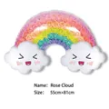 Rainbow rose cloud foil balloon with smiling face for birthday party decor 55x81cm - Rose Cloud (55*81cm)