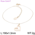 Elegante pulsera en oro rosa con colgante de corazón hueco y cadena fina sutil - Oro Rosa [Promo] KB144507-KLX