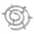 Vista dettagliata della collana pantera argento con zirconi lucidi e punte affilate - 22 Pollici (55cm) / Zirconia Tono Argento