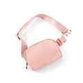 Marsupio in nylon rosa regolabile con scomparto principale e cinturino abbinato - Rosa Carne