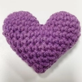 Handmade purple crochet 3D heart pendant crafted with premium thick knitting yarn - Dark Purple Heart