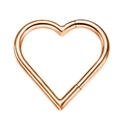 Minimalist 316L stainless steel heart cartilage hoop piercing in rose gold finish - 1.2*8mm / Rose Gold Heart