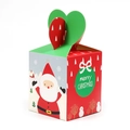 Christmas gift box with cartoon Santa Claus and snowman patterns plus sturdy handle - S8830 Green Santa / Flat Shipping