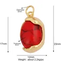 North Star style pendant featuring a red stone with a textured golden metal border - K325760-Gold Red Gemstone
