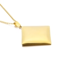 Minimalist square pendant necklace in polished golden finish stainless steel - Gold Tone Polished Square Style [No Chain] (KP28585-K)