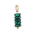 Green malachite beaded necklace pendant with gold-plated stainless steel hardware - Malachite Green (ZP44827B)