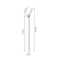 Reusable heat-resistant glass straw with a pink butterfly detail and 200mm curved design - Pink Flower Straw