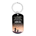 Stainless steel keychain with sunset gradient and mother-daughter silhouette gift - CW0045 Mom Gradient Quotes