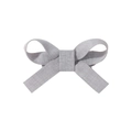 Handmade gray fabric bow hair clip for girls featuring a high-quality textured finish - Medium Grey